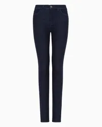 Emporio Armani OFFICIAL STORE Jeans J18 High Waist Skinny Leg In Denim Misto Viscosa Blu