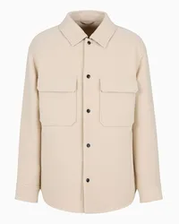 Emporio Armani OFFICIAL STORE Giacca In Lana Spessa Con Pattern Spigato A Rilievo Beige