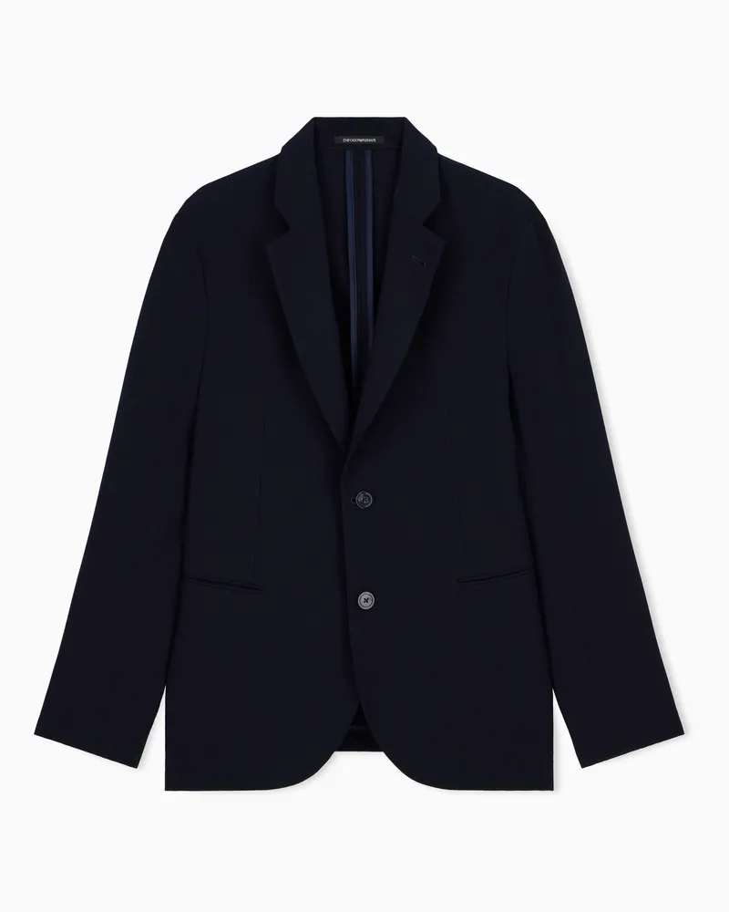 Emporio Armani Blazer in jersey crepe 3D Capsule Signature Blu