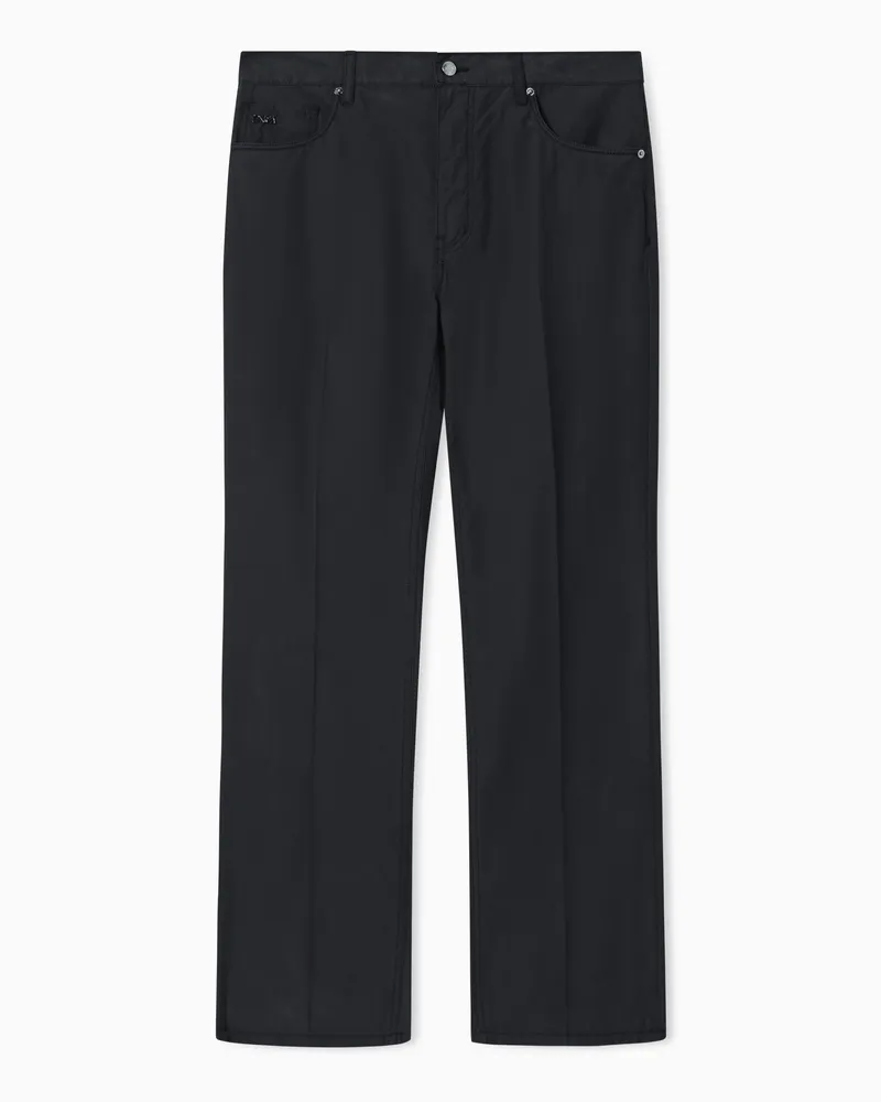 Emporio Armani Pantaloni cinque tasche J76 straight fit in cotone tecnico Blu