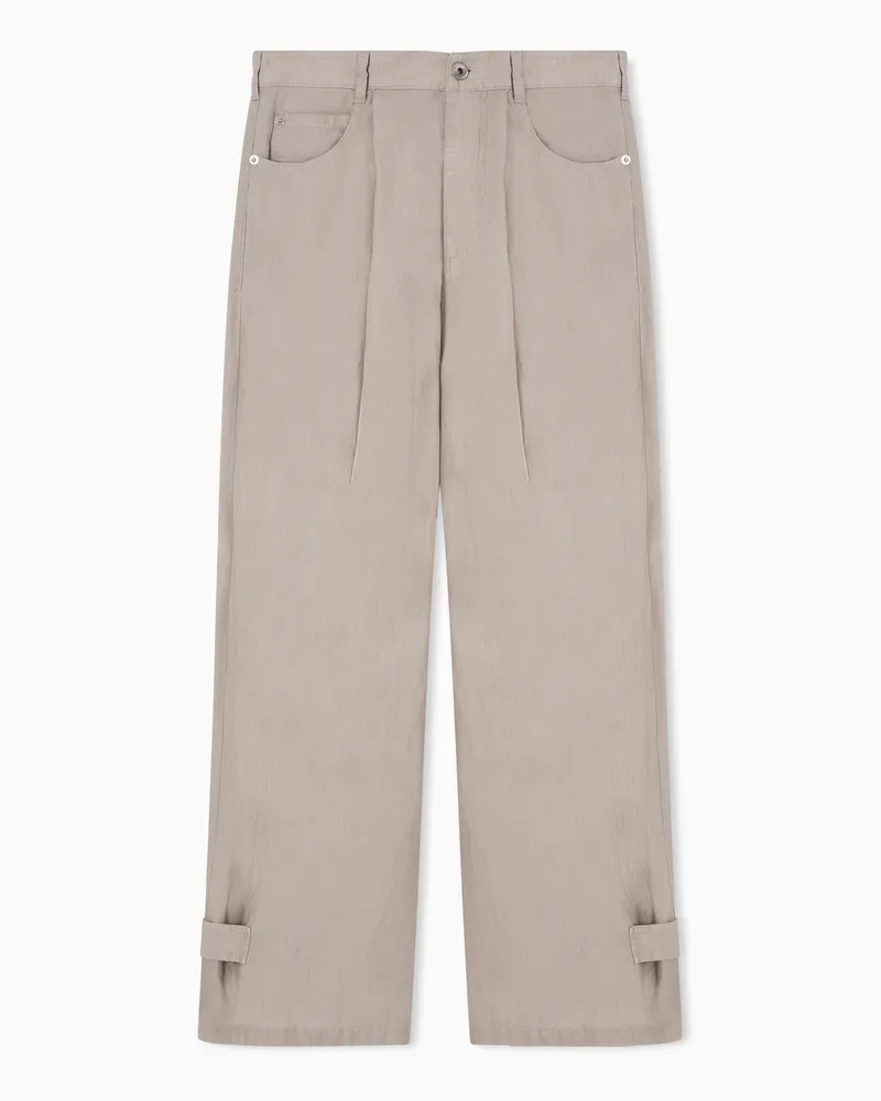 Emporio Armani Pantaloni J4E relaxed fit in lino Beige