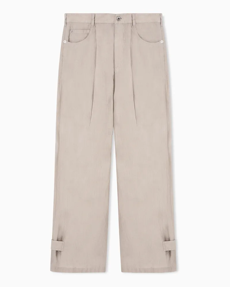 Emporio Armani Pantaloni J4E relaxed fit in lino Beige