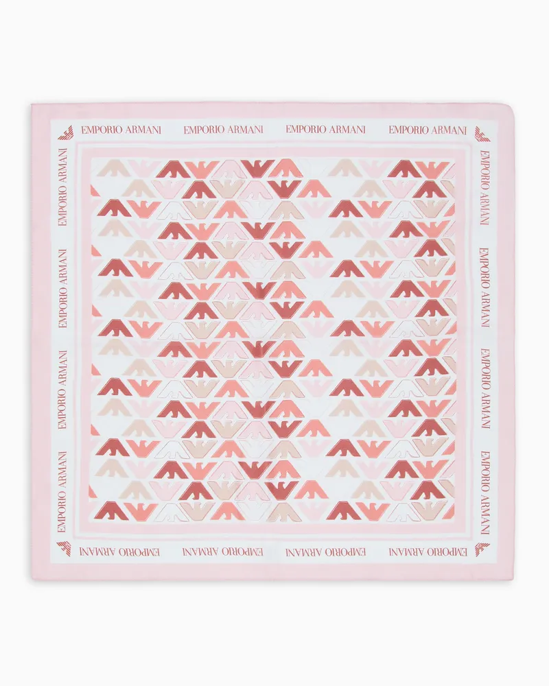 Emporio Armani Foulard in pura seta stampata Rosa