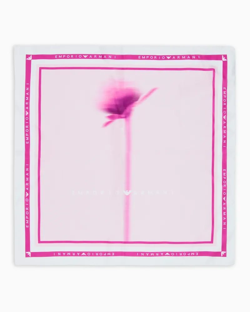 Emporio Armani Foulard in pura seta stampata Rosa