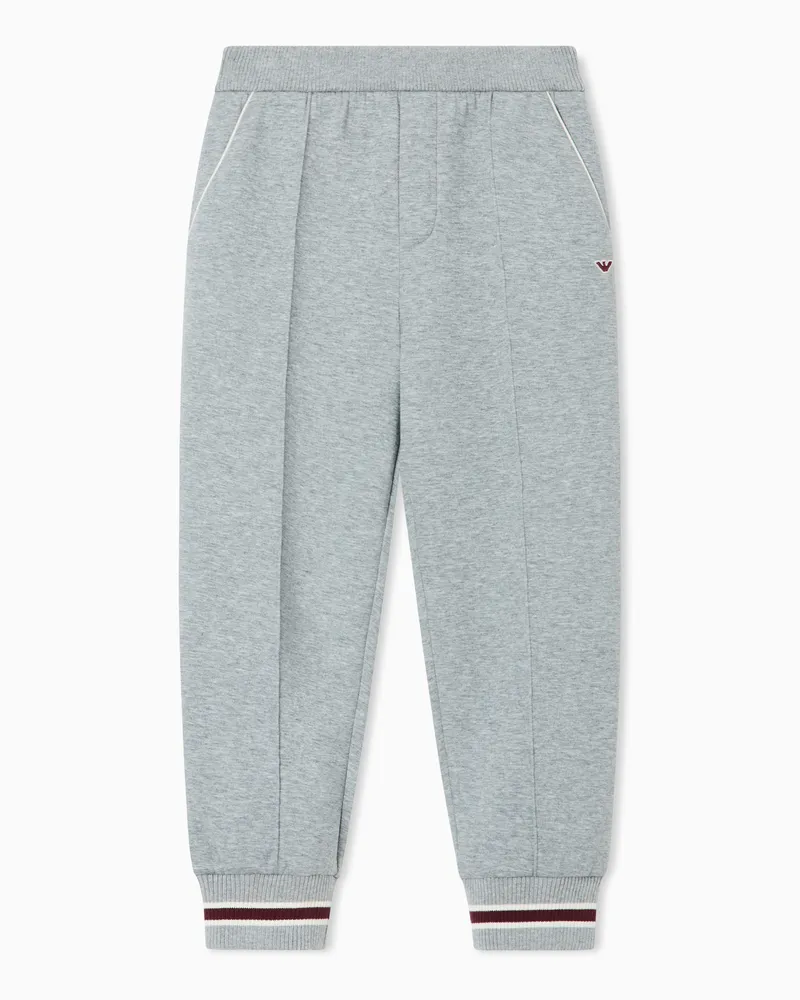 Emporio Armani Pantaloni jogger regular in double jersey di cotone Grigio