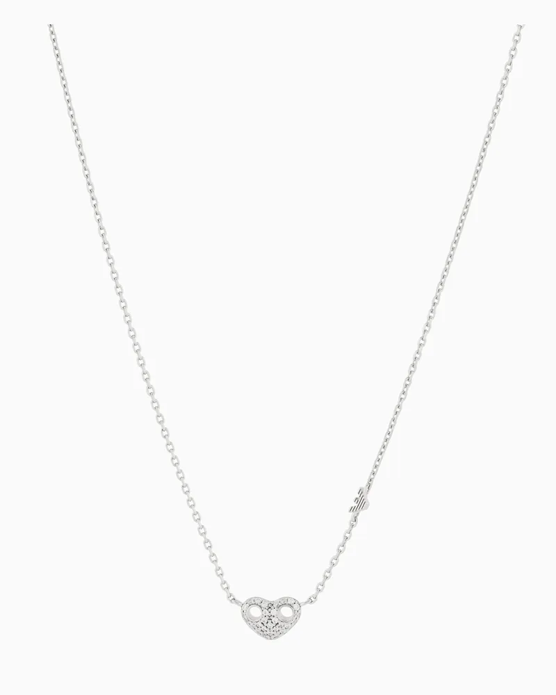 Emporio Armani Collana a cuore in argento sterling Multicolore