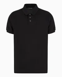 Emporio Armani OFFICIAL STORE Polo In Jersey Con Tape Logato A Rilievo Nero