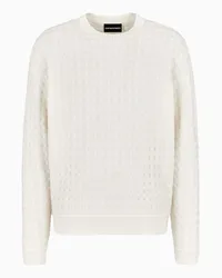 Emporio Armani OFFICIAL STORE Maglione In Lana Vergine Con Motivo Jacquard A Rilievo Bianco