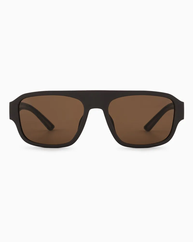 Emporio Armani Occhiali da sole da uomo forma pilot Marrone