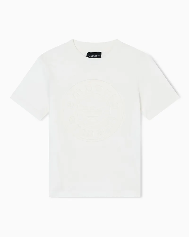 Emporio Armani T-shirt comfort fit in jersey con logo a rilievo ASV Bianco