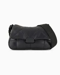 Emporio Armani OFFICIAL STORE Borsa A Spalla Baguette In Nylon Matelassé Nero