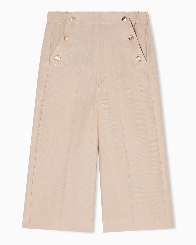 Emporio Armani Pantaloni in misto lino effetto denim Beige