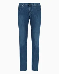 Emporio Armani OFFICIAL STORE Jeans J45 Regular Fit In Denim 8 Oz Washed Effetto Used Denim