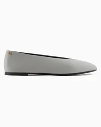 Emporio Armani OFFICIAL STORE Ballerine Con Punta Squadrata In Nappa Grigio