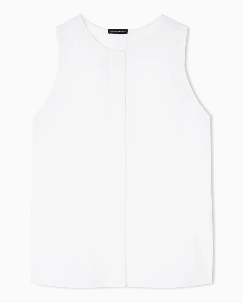 Emporio Armani Top con bottoni sul retro in crepe fluido Bianco