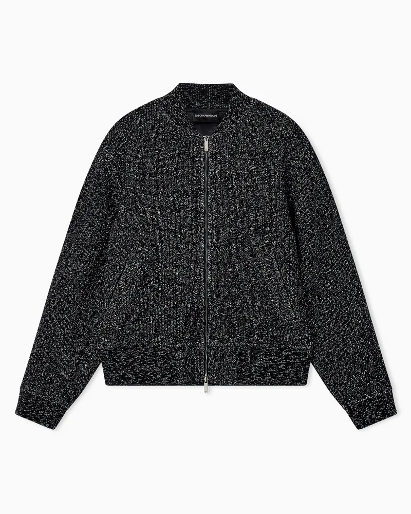 Emporio Armani Blouson in misto lana mélange Capsule Signature Nero