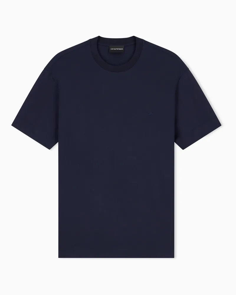 Emporio Armani T-shirt in jersey modal Capsule Signature Blu