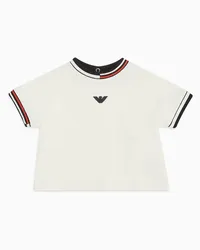 Emporio Armani OFFICIAL STORE T-shirt Over Fit In Jersey Heavy Con Dettagli A Contrasto Asv Beige