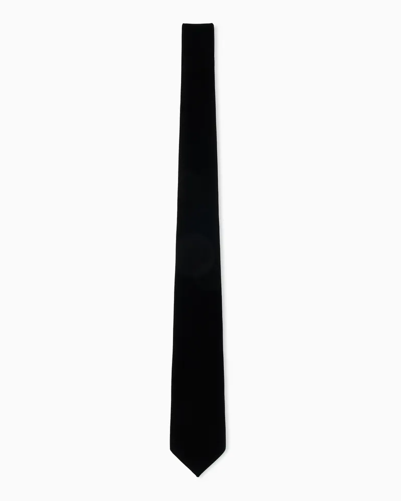 Emporio Armani Cravatta in velluto liscio Nero