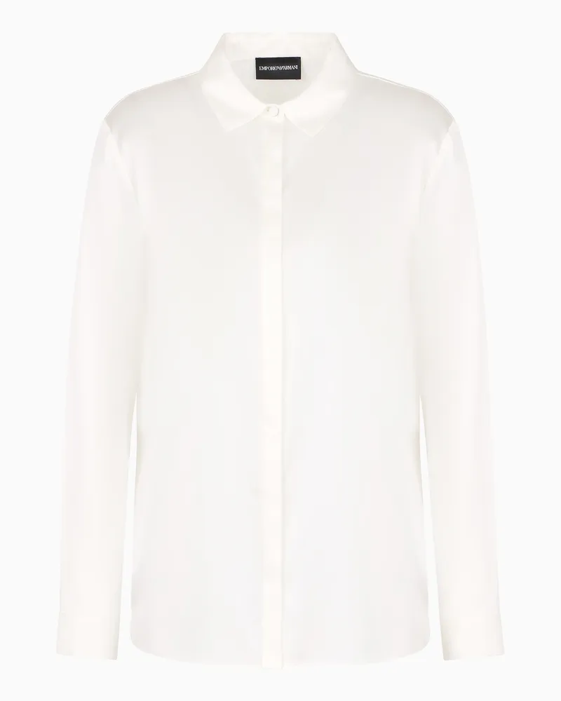 Emporio Armani Camicia in raso di seta Bianco