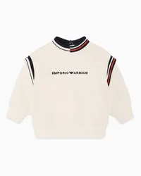 Emporio Armani OFFICIAL STORE Felpa In French Terry Con Logo E Dettagli A Contrasto Bianco