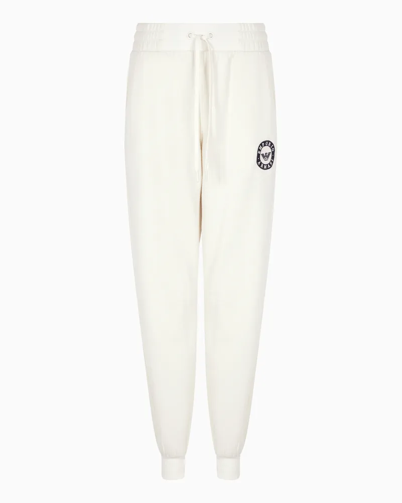 Emporio Armani Pantaloni jogger loungewear in jersey Bianco