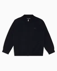 Emporio Armani OFFICIAL STORE Cardigan Full Zip In Cotone Punto Pannocchia Blu