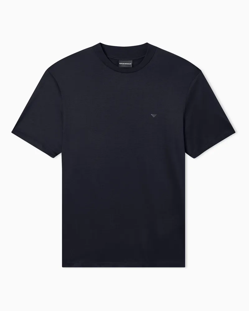 Emporio Armani T-shirt in jersey misto lyocell Travel Essential Blu