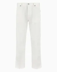 Emporio Armani OFFICIAL STORE Pantaloni Cinque Tasche J69 Loose Fit In Twill Leggero Bianco