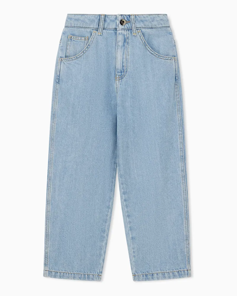 Emporio Armani Jeans 5 tasche regular fit in denim di cotone e lyocell Blu