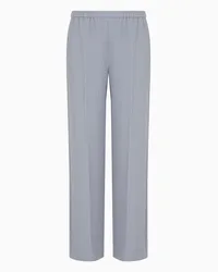 Emporio Armani OFFICIAL STORE Pantaloni A Vita Elastica In Tessuto Tecnico Stretch Con Nervature Lilla