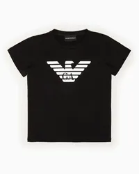 Emporio Armani OFFICIAL STORE T-shirt In Jersey Pima Con Logo Nero