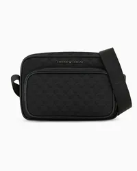 Emporio Armani OFFICIAL STORE Borsa A Tracolla In Nylon Jacquard Eagle All Over Nero