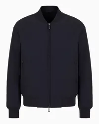 Emporio Armani OFFICIAL STORE Bomber In Nylon Tecnico Stretch Con Zip Blu