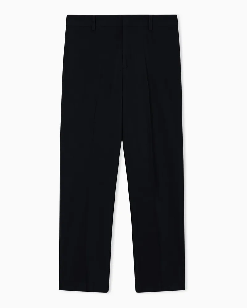 Emporio Armani Pantaloni in nylon misto viscosa Blu