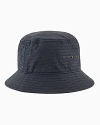 Emporio Armani OFFICIAL STORE Cloche In Nylon Lettering All Over Blu