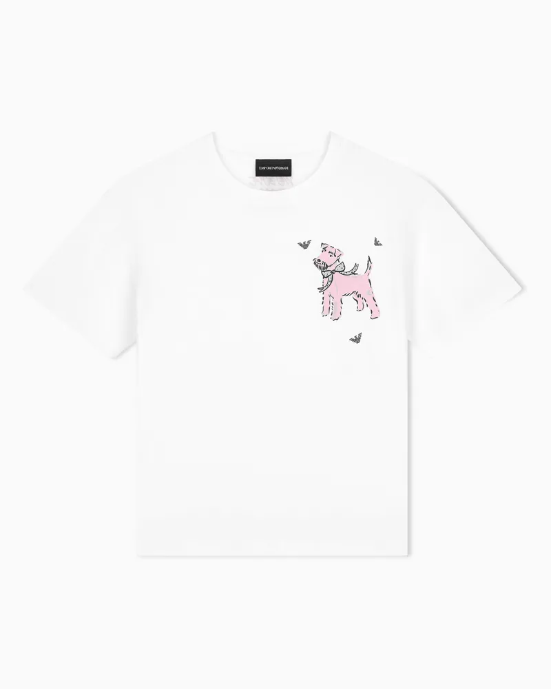 Emporio Armani T-shirt regular fit in jersey di cotone pima Bianco