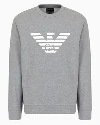 Emporio Armani OFFICIAL STORE Felpa Misto Modal Con Stampa Logo Grigio