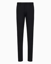 Emporio Armani OFFICIAL STORE Pantaloni Chino In Cotone Stretch Blu