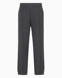 Emporio Armani OFFICIAL STORE Pantaloni Jogger In Jersey Misto Lana Vergine Travel Essential Grigio