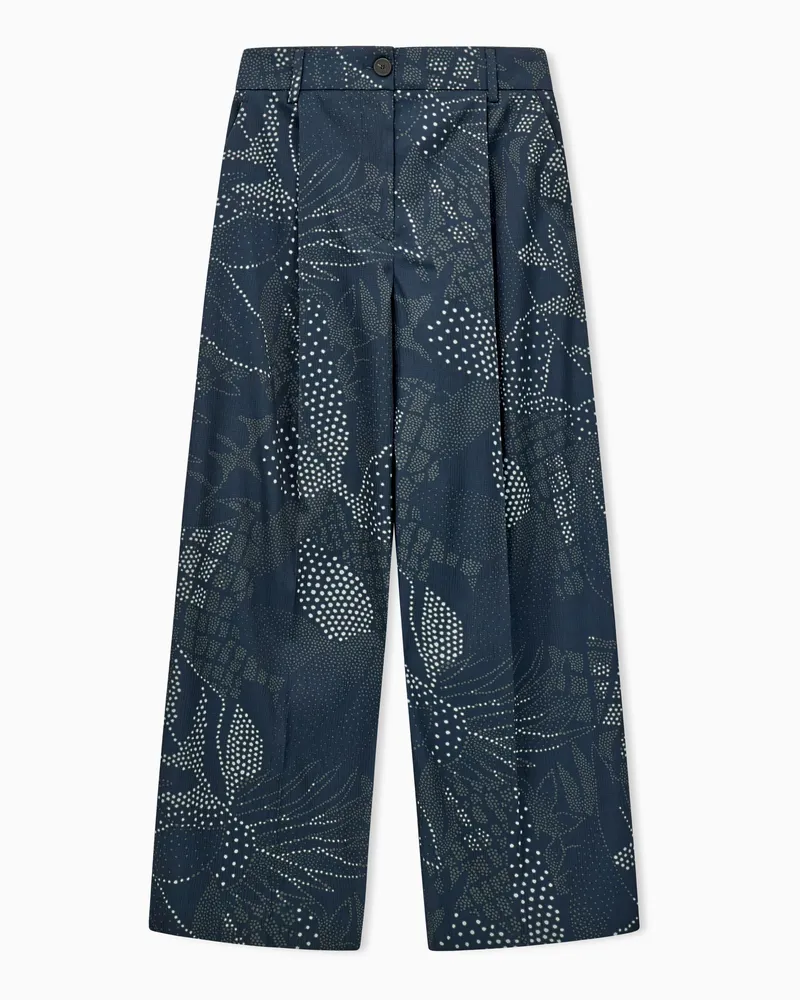Emporio Armani Pantaloni in creponne con stampa a fiori e pois Fantasia