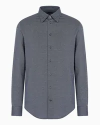 Emporio Armani OFFICIAL STORE Camicia In Jersey Armaturato Filo Di Scozia Blu