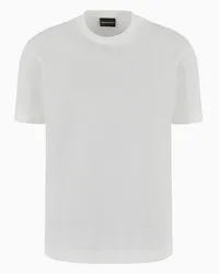 Emporio Armani OFFICIAL STORE T-shirt In Jersey Jacquard A Rilievo Effetto 3d Asv Bianco