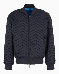 Emporio Armani OFFICIAL STORE Bomber Reversibile In Satin Tecnico Matelassé Blu