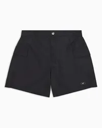 Emporio Armani OFFICIAL STORE Costume Shorts In Nylon Black Label Blu