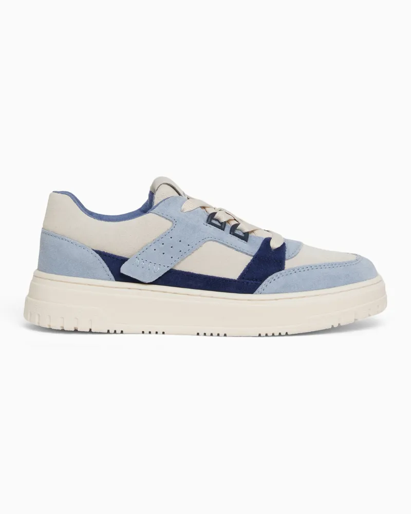 Emporio Armani Sneakers in suede Azzurro