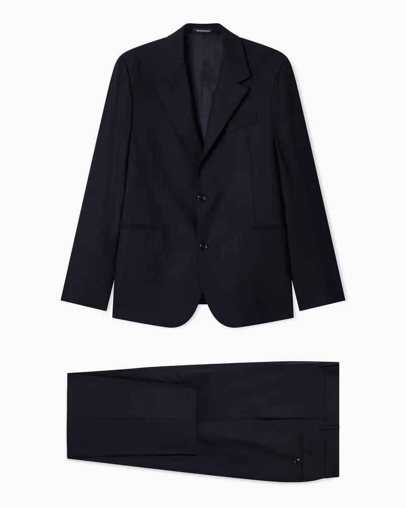 Emporio Armani Abito high twist in lana vergine Blu