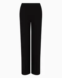 Emporio Armani OFFICIAL STORE Pantaloni A Vita Elastica In Tessuto Tecnico Stretch Con Nervature Nero