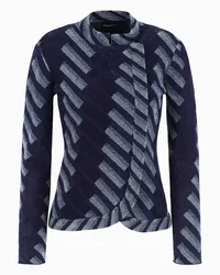 Emporio Armani OFFICIAL STORE Giacca Collo Guru Con Chiusura Decentrata E Pattern In Ciniglia All Over Fantasia