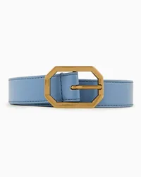 Emporio Armani OFFICIAL STORE Cintura Con Finish Spazzolato Azzurro